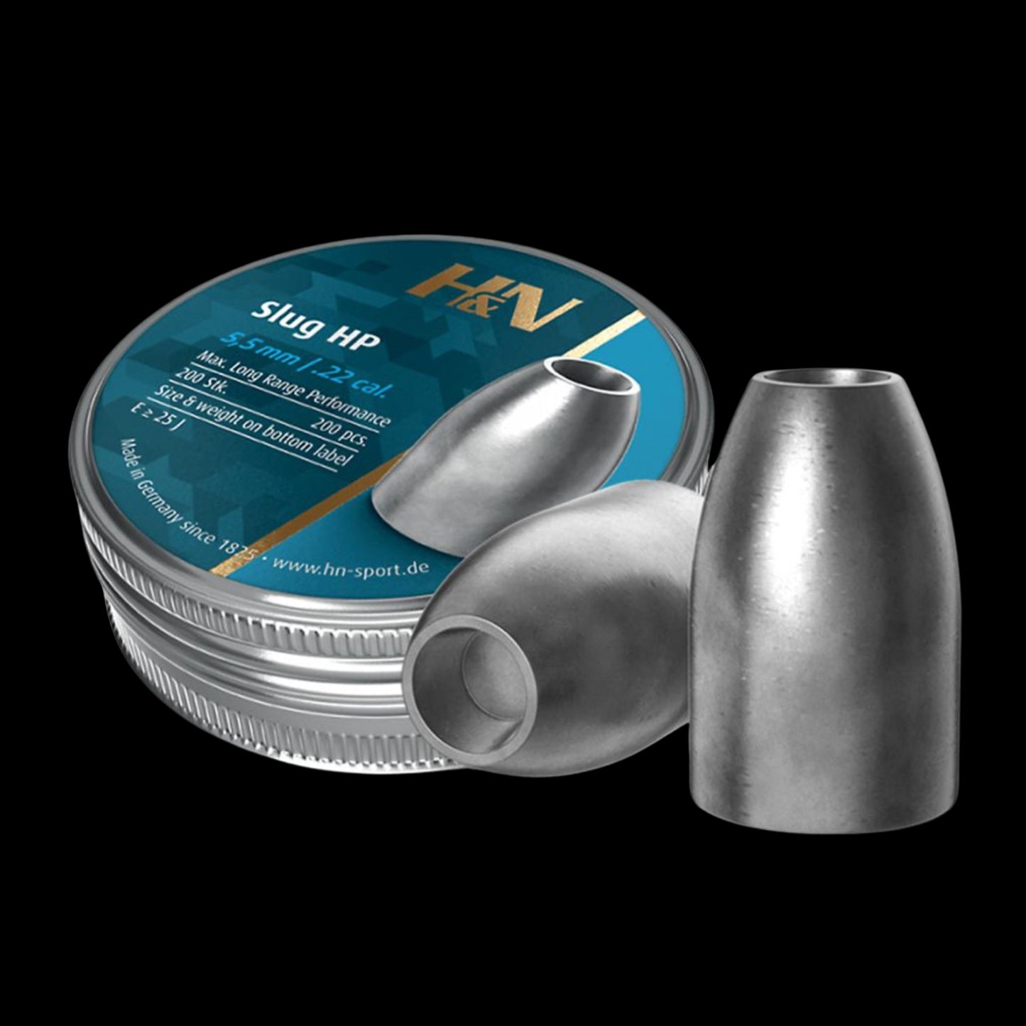 H&N Slug HP .22 Caliber 5.51 mm Head 21 gr 200 Count