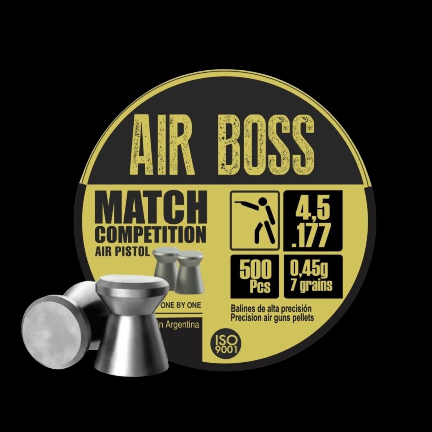 Hatsan Apolo Air Boss Match Competition Air Pistol Pellets .177/4.49mm/4.52mm Cal 7 gr 500/ct