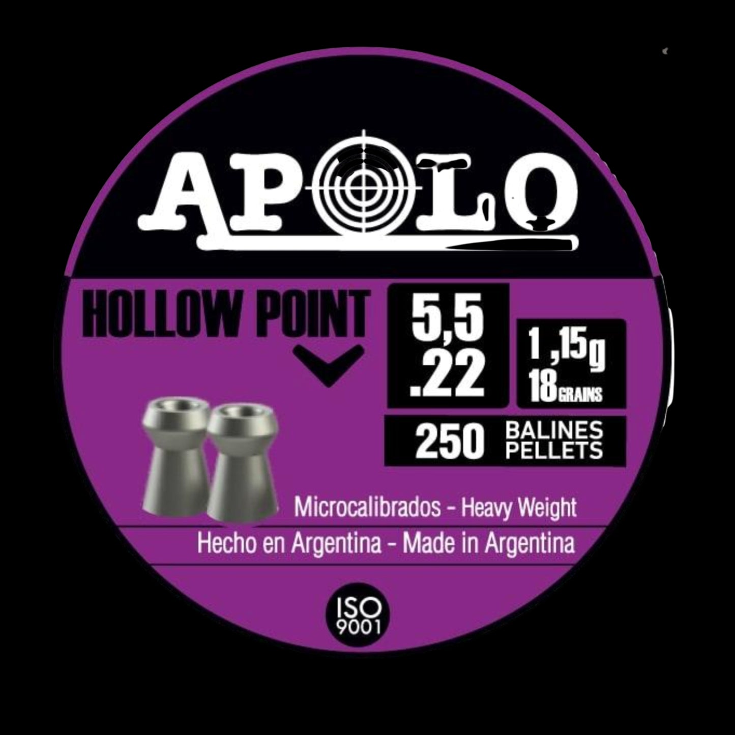 Hatsan Apolo Hollow Point Air Rifle Pellets .22 Cal 18 gr 250/ct