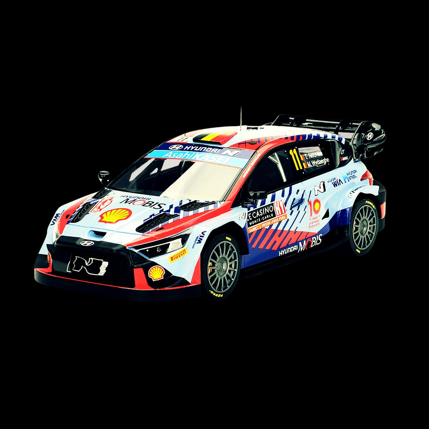 Hyundai i20 N Rally1 Hybrid #11 Thierry Neuville - Martijn Wydaeghe "Hyundai Shell Mobis WRT" Winner WRC "Monte Carlo Rally" by Top Speed