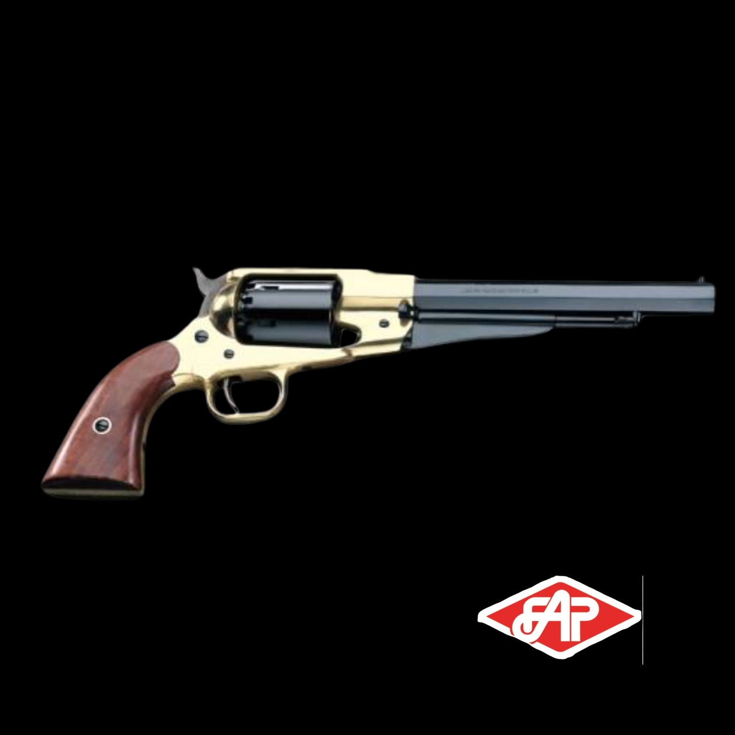 Pietta 1858 Remington Army Brass Frame Muzzleloader Pistol - Walnut Grips - .44 cal 8"