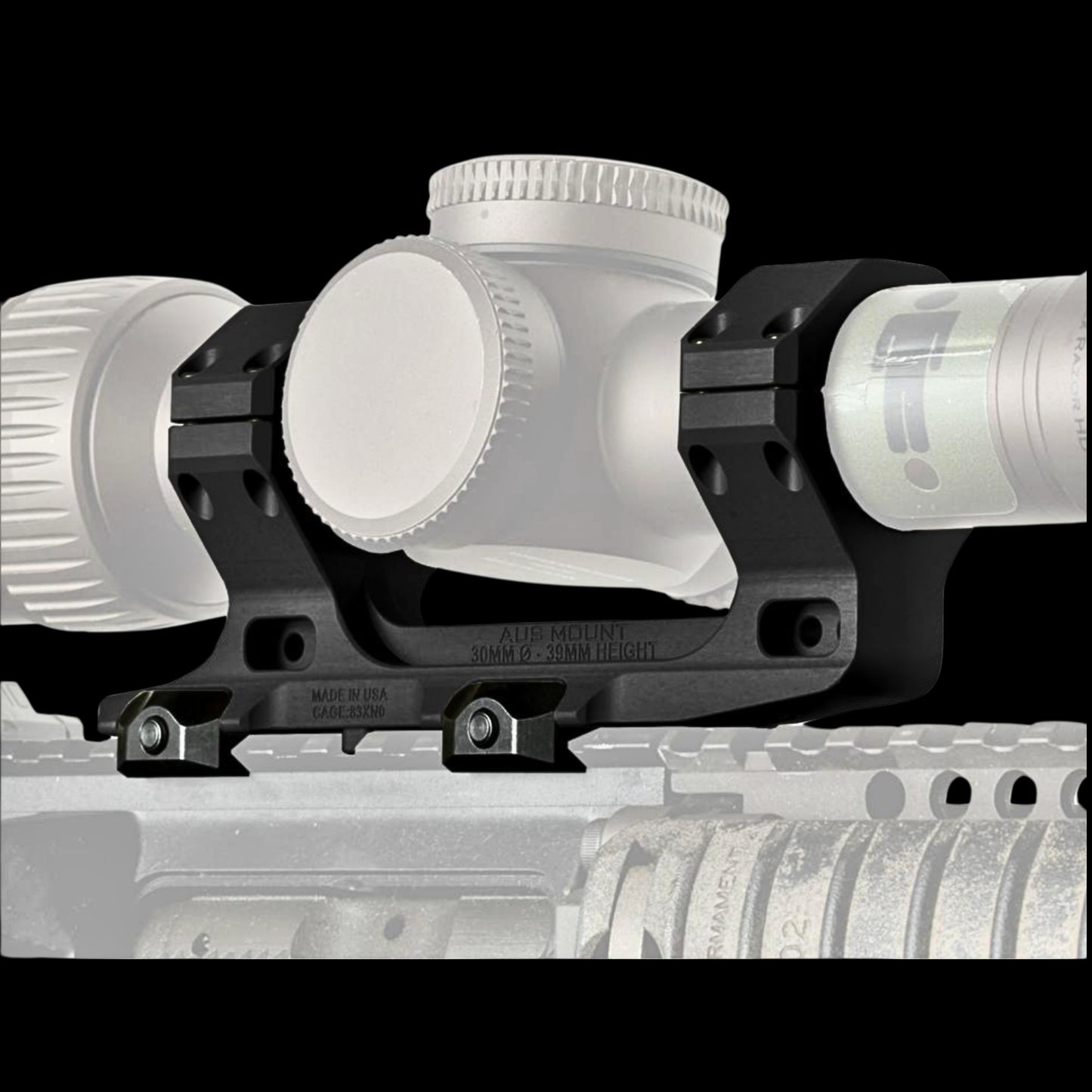 Reptilia AUS Mount 1-Piece Scope Mount 30mm 1.54" H Black Anodized.