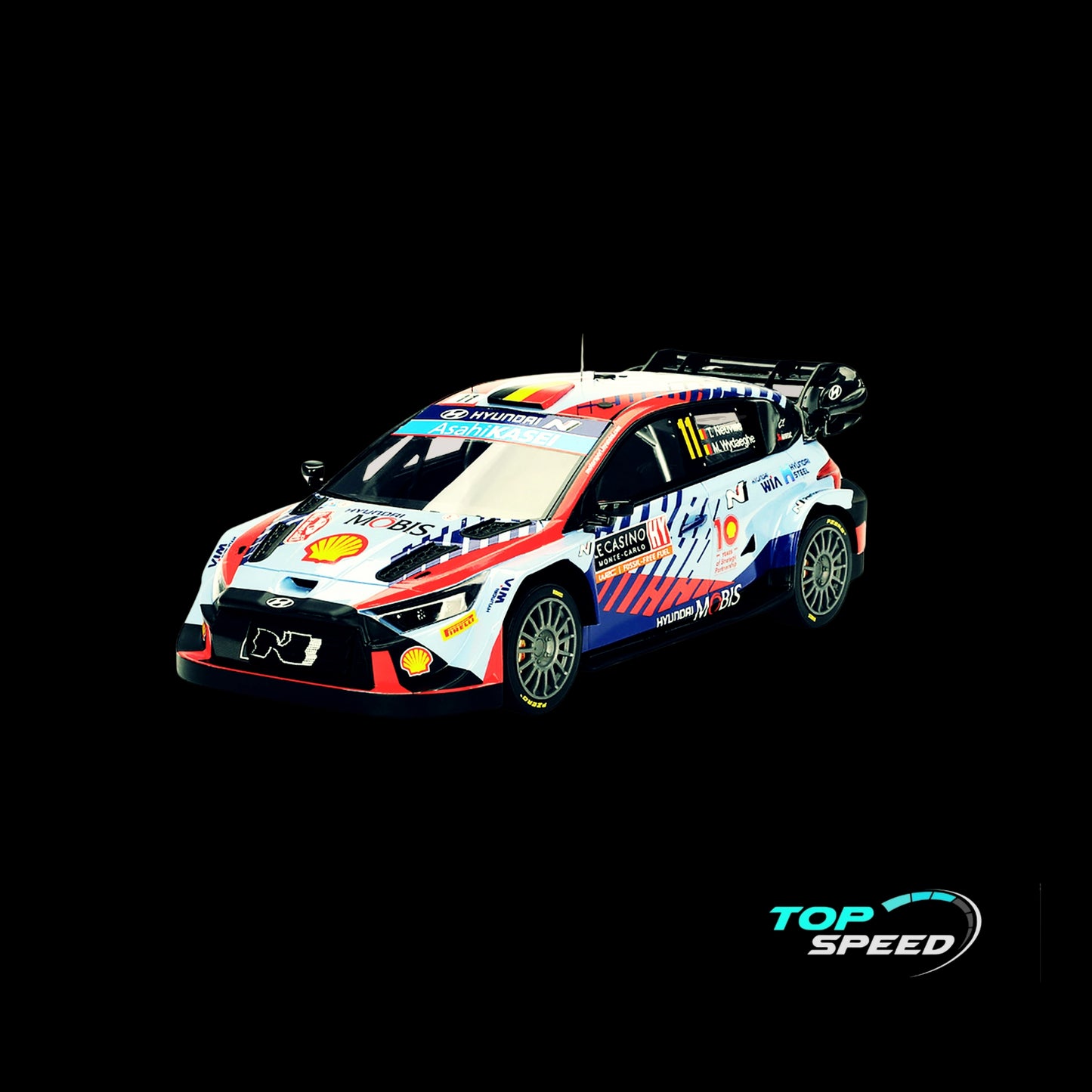 Hyundai i20 N Rally1 Hybrid #11 Thierry Neuville - Martijn Wydaeghe "Hyundai Shell Mobis WRT" Winner WRC "Monte Carlo Rally" by Top Speed