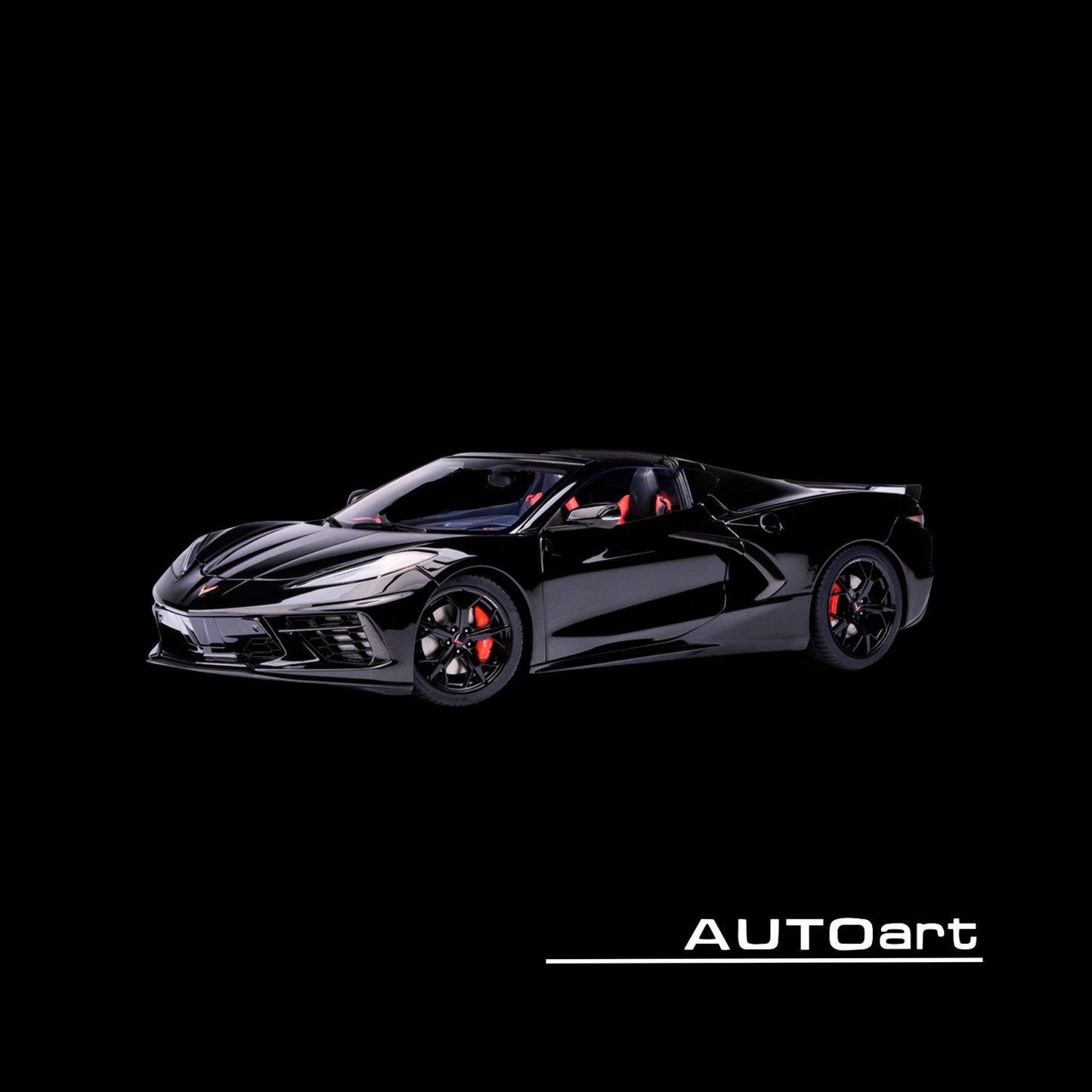 2020 Chevrolet Corvette C8 Stingray Black 1/18 Model Car by Autoart