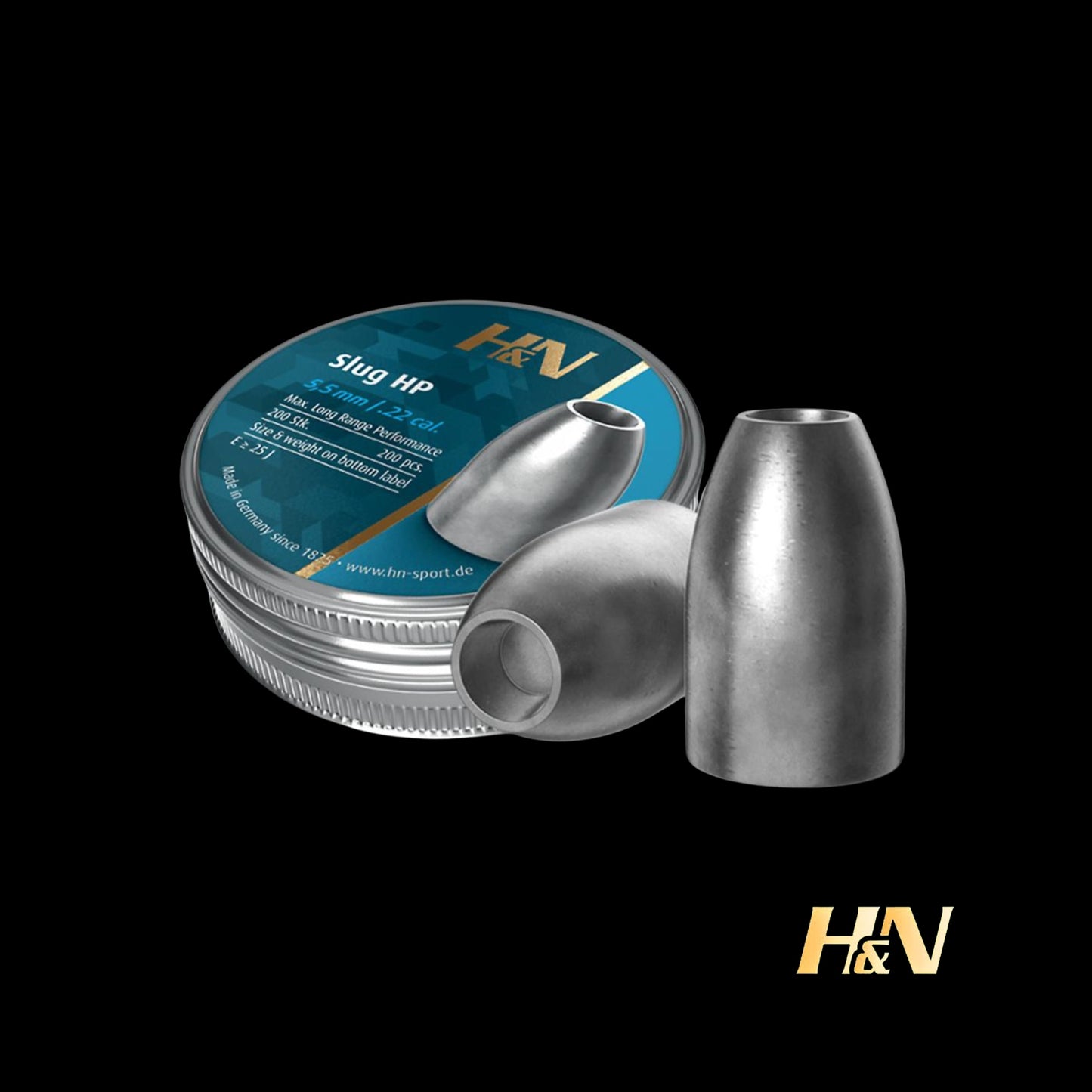 H&N Slug HP .22 Caliber 5.53 mm Head 21 gr 200 Count
