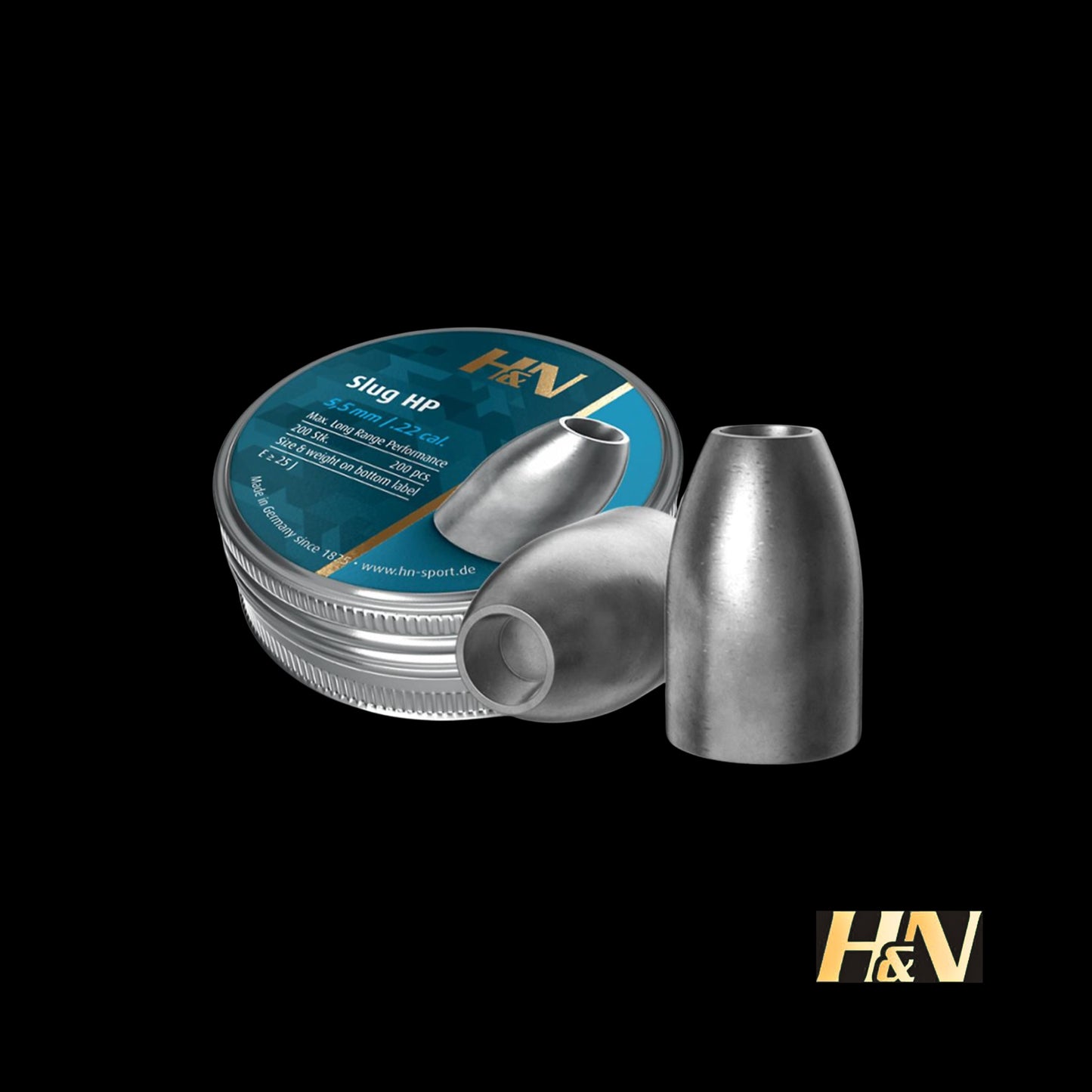 H&N Slug HP .22 Caliber 5.53 mm Head 21 gr 200 Count