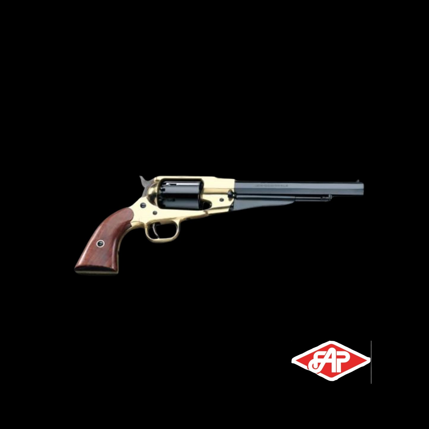 Pietta 1858 Remington Army Brass Frame Muzzleloader Pistol - Walnut Grips - .44 cal 8"