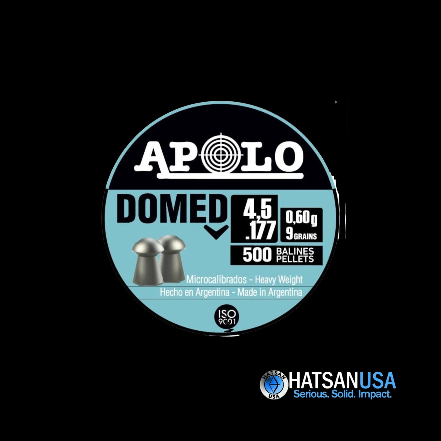 Hatsan Apolo Domed Air Rifle Pellets 177 Cal 9 gr 500/ct