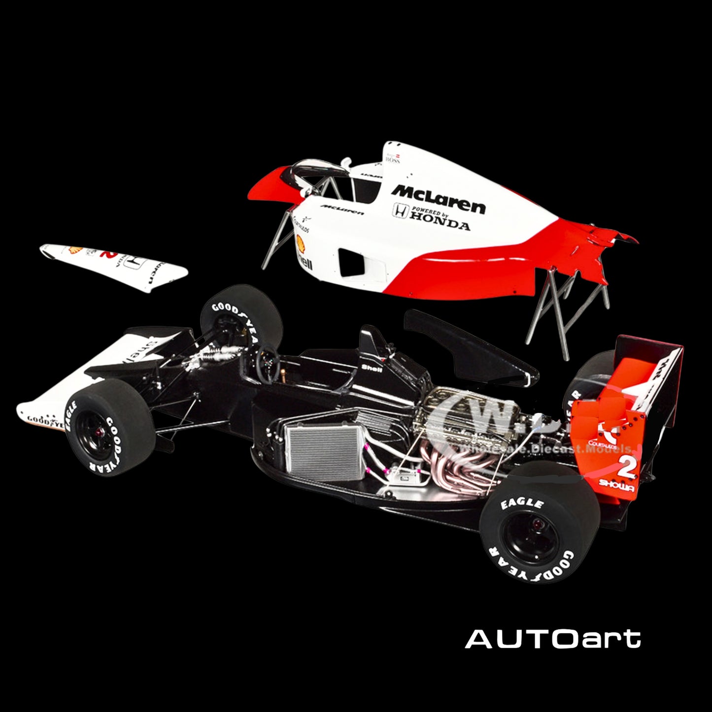 McLaren Honda MP4/6 #2 Gerhard Berger Winner Formula One F1 Japanese GP (1991) (with McLaren Logo) 1/18 Model Car by Autoart