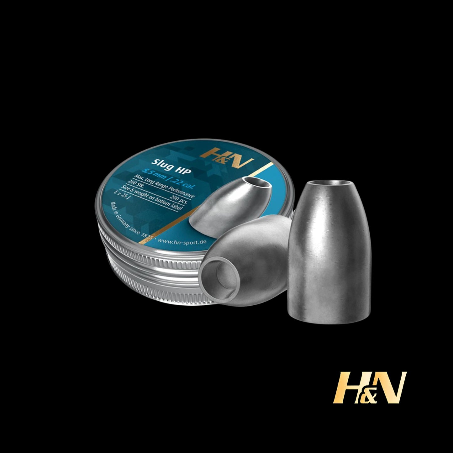 H&N Slug HP .22 Caliber 5.51 mm Head 21 gr 200 Count