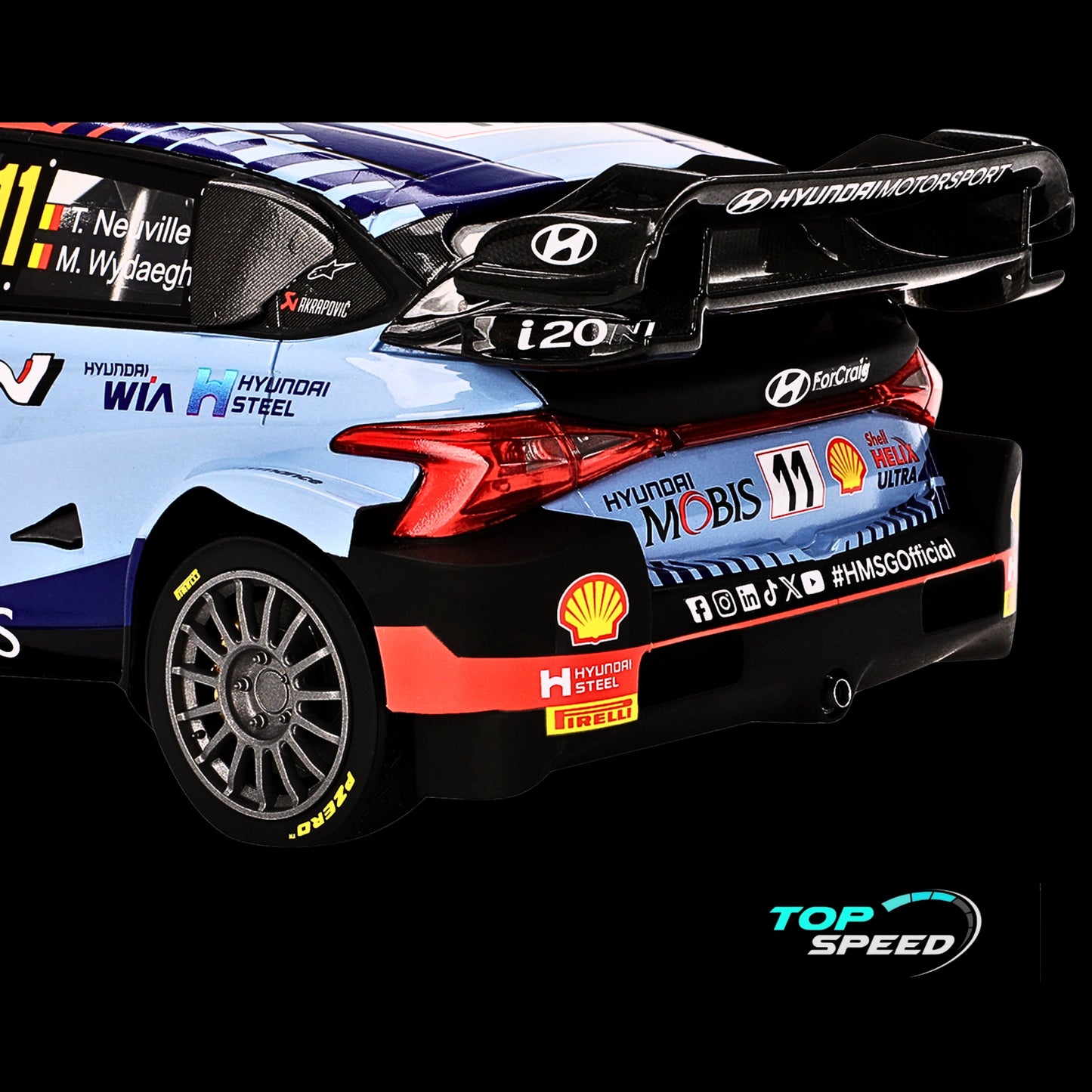 Hyundai i20 N Rally1 Hybrid #11 Thierry Neuville - Martijn Wydaeghe "Hyundai Shell Mobis WRT" Winner WRC "Monte Carlo Rally" by Top Speed