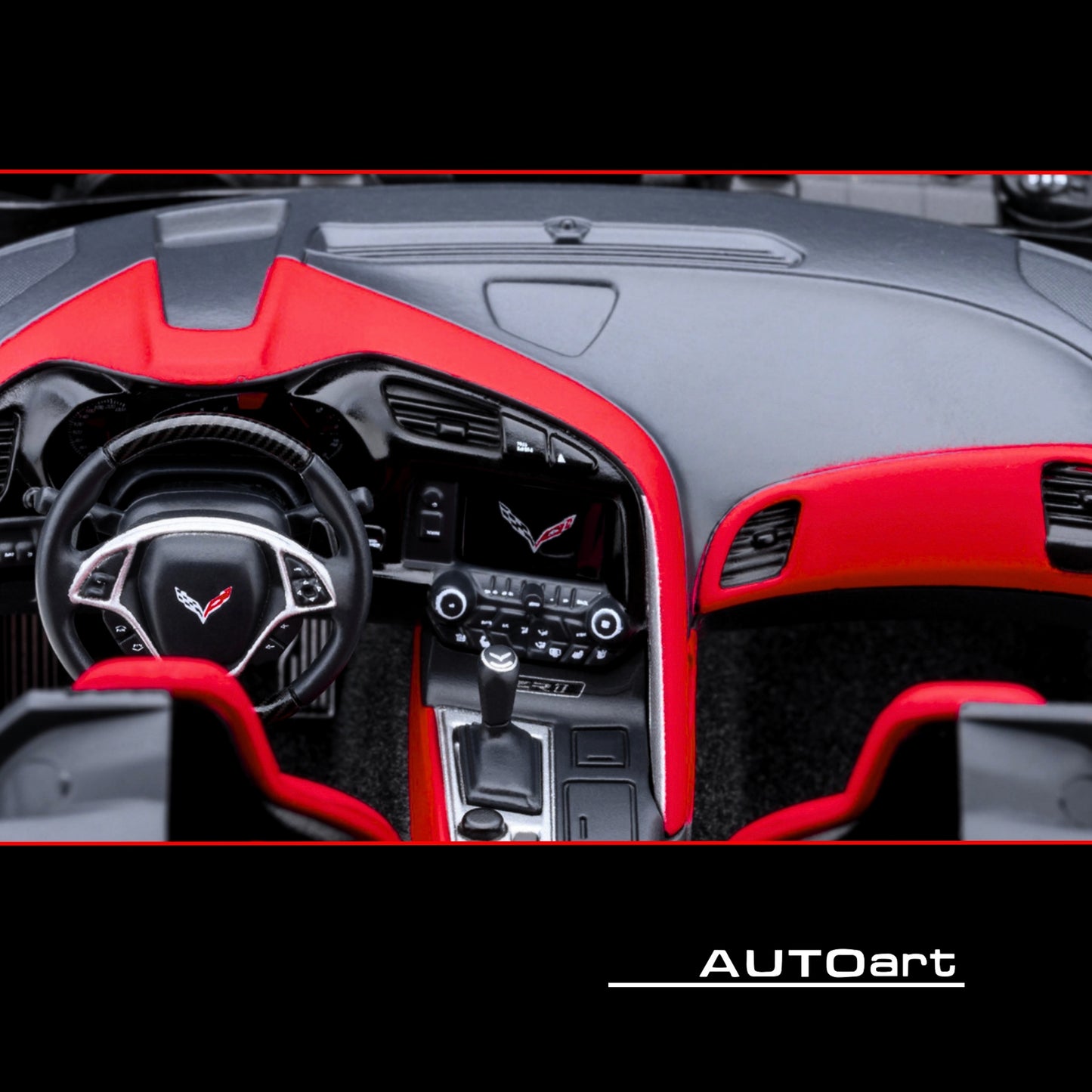 2019 Chevrolet Corvette C7 ZR1 Ceramic Matrix Gray Metallic with Carbon Top 1/18 Model Car by Autoart