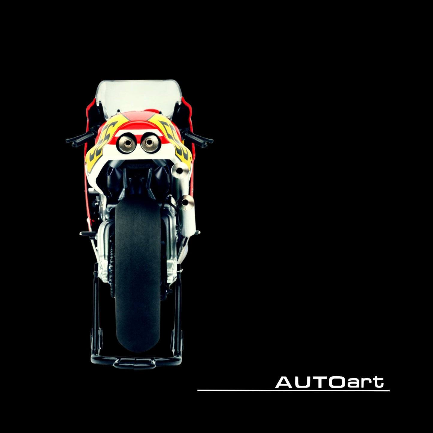 Honda NSR500 WGP500 Motorcycle #56 Red and White with Helmet "Baribari Legend" (1986) OVA 1/12 Model by Autoart