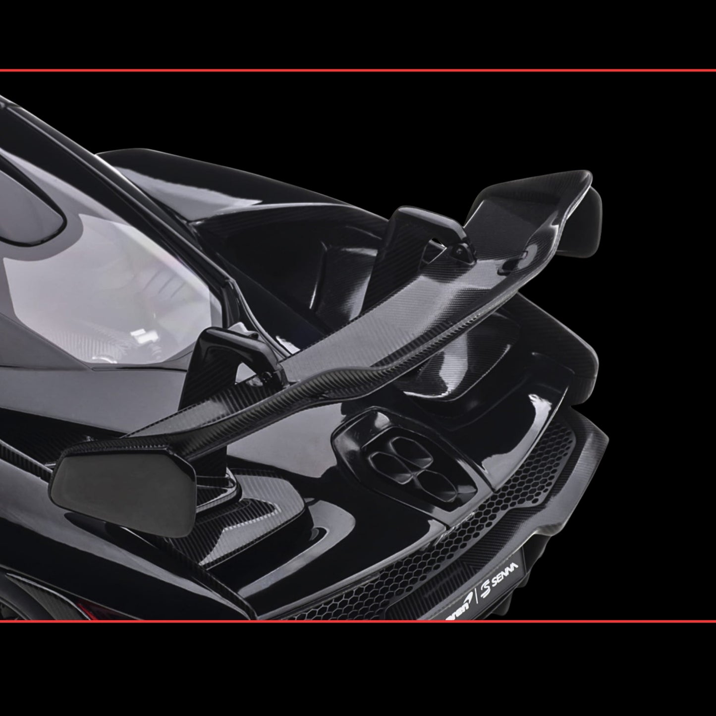 Mclaren Senna Stealth Cosmos Black with Carbon Accents 1/18 Model Car by Autoart