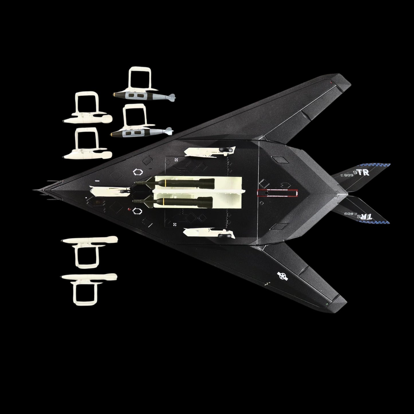 Lockheed F-117A Nighthawk Stealth Aircraft "84-0809" (2022) United States Air Force "Air Power Series" by Hobby Master