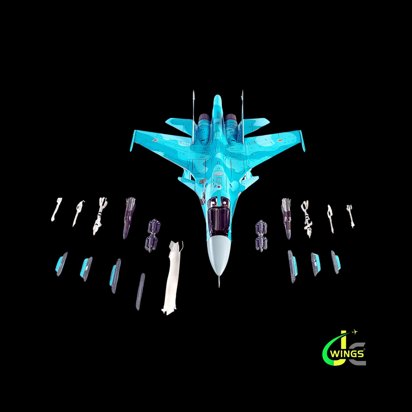Sukhoi SU-34 Fullback Fighter Aircraft "Russian Air Force Ramenskoye" (2011) 1/72 Diecast Model by JC Wings