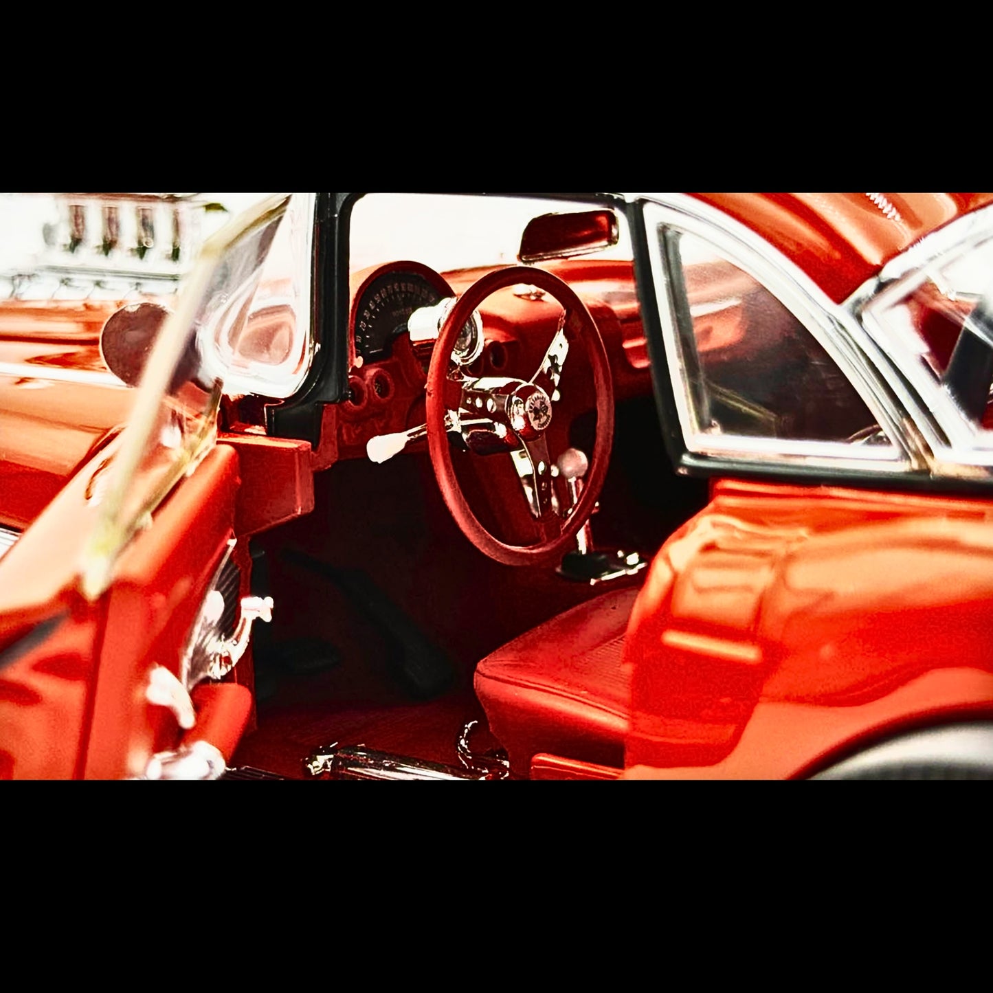 1961 Chevrolet Corvette Gasser – Roman Red, Red Interior | 1:18 Diecast Model by ACME (Limited Edition 300 Worldwide)
