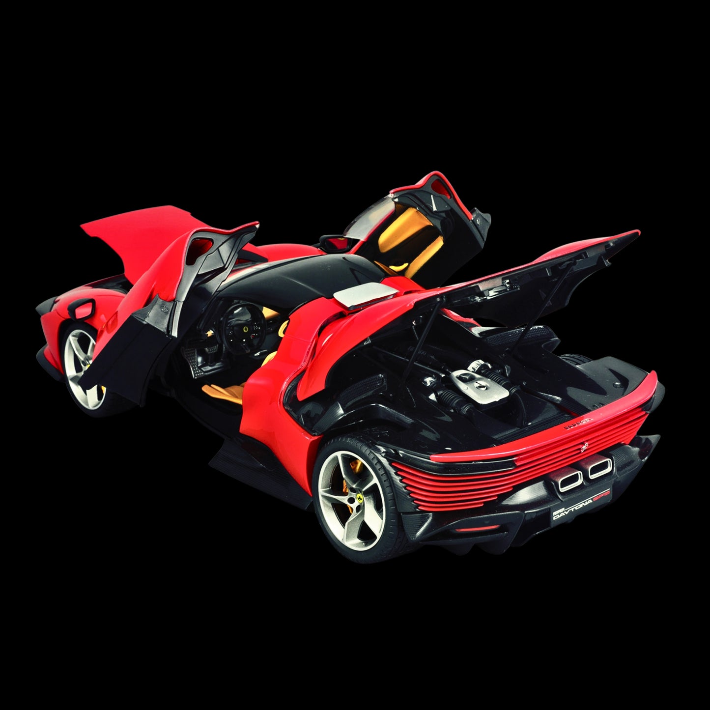 Ferrari Daytona SP3 Red with Black Top "Signature Series" 1/18 Diecast Model Car by Bburago