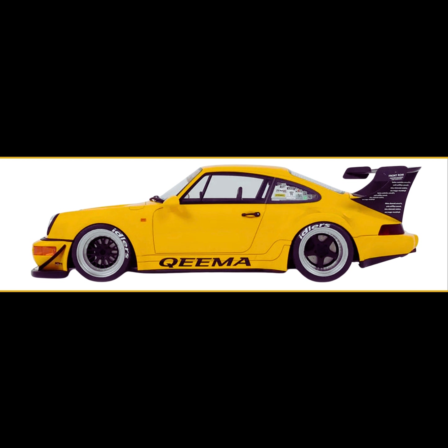 2024 Porsche 911 (964) RWB "Qeema" Yellow 1/18 Model Car by GT Spirit