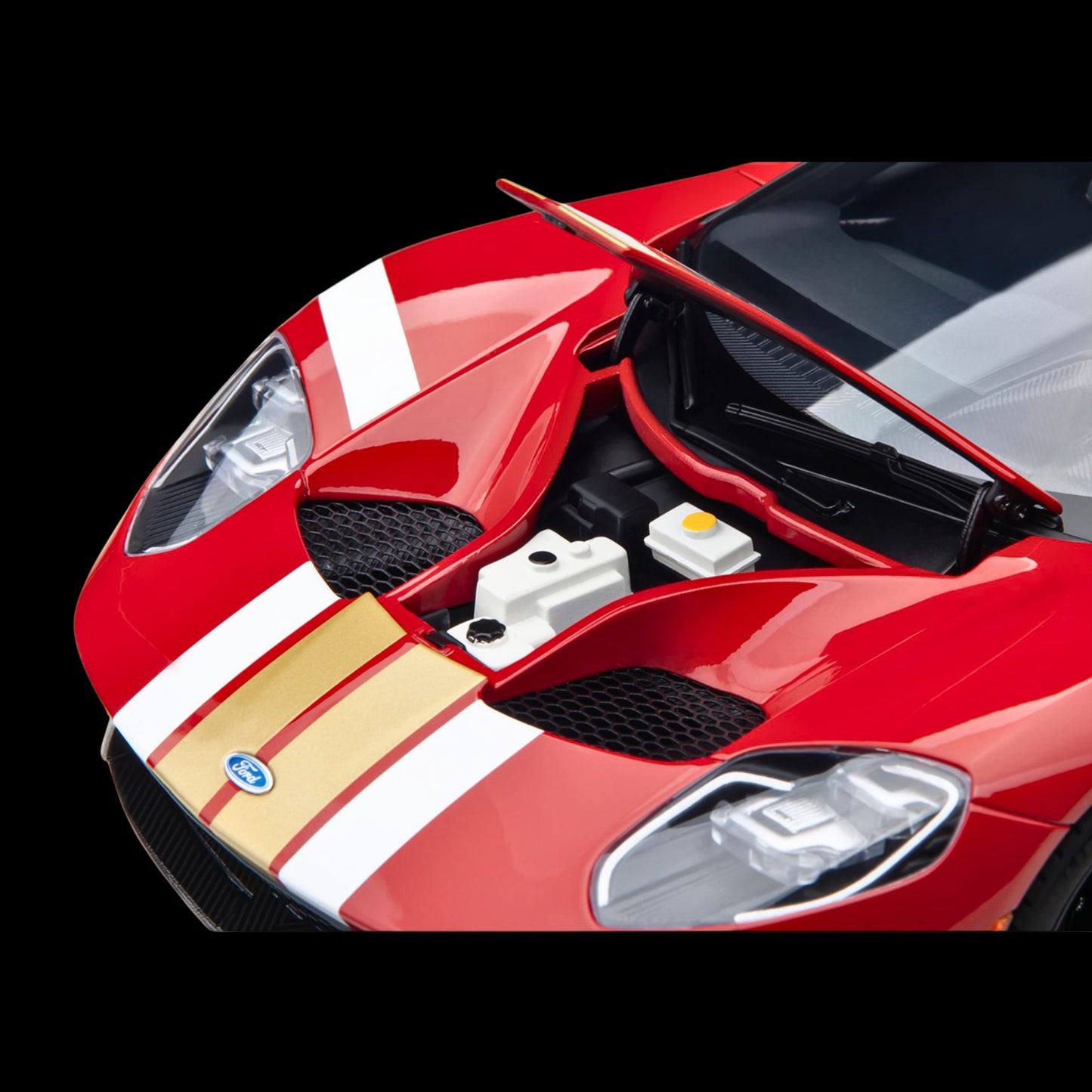 AUTOart Ford GT Heritage Edition #16 “Alan Mann” Red Metallic w/ Gold Stripes 1/18 Model Car (Opening Engine)