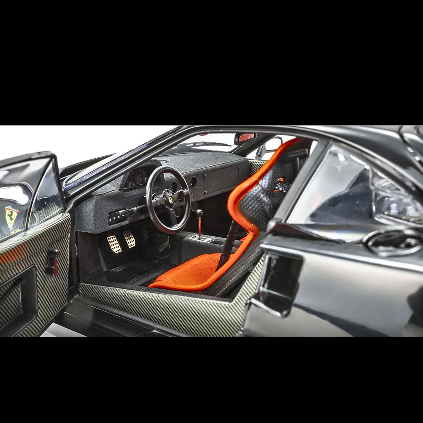 Ferrari F40 Black 1/18 Diecast Model Car by Kyosho