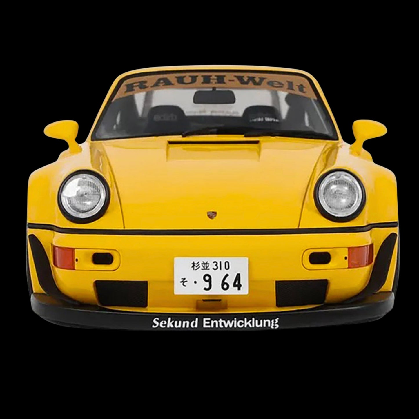 2024 Porsche 911 (964) RWB "Qeema" Yellow 1/18 Model Car by GT Spirit