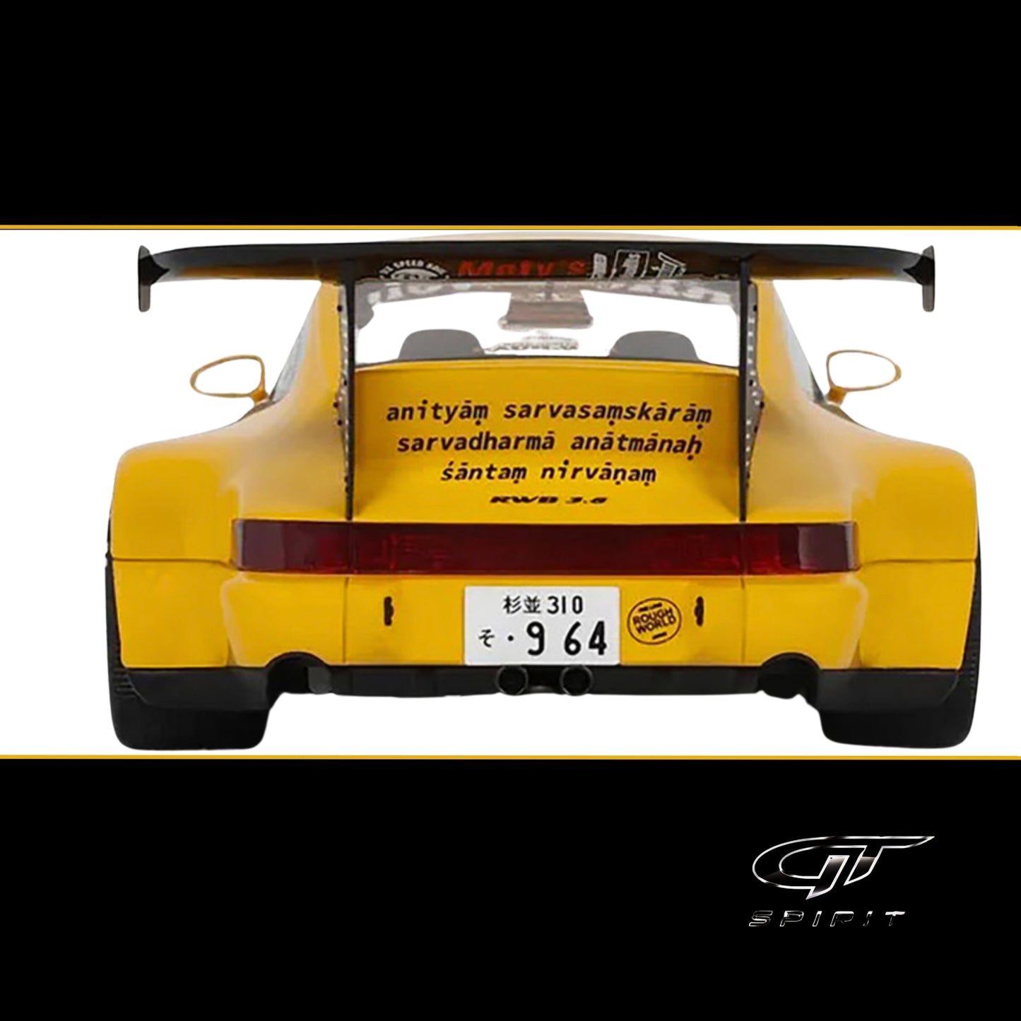 2024 Porsche 911 (964) RWB "Qeema" Yellow 1/18 Model Car by GT Spirit
