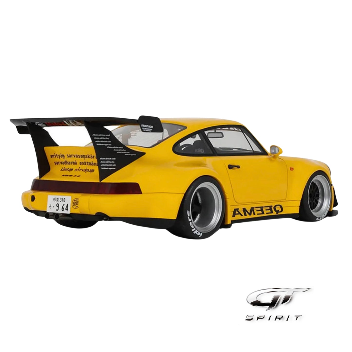 2024 Porsche 911 (964) RWB "Qeema" Yellow 1/18 Model Car by GT Spirit
