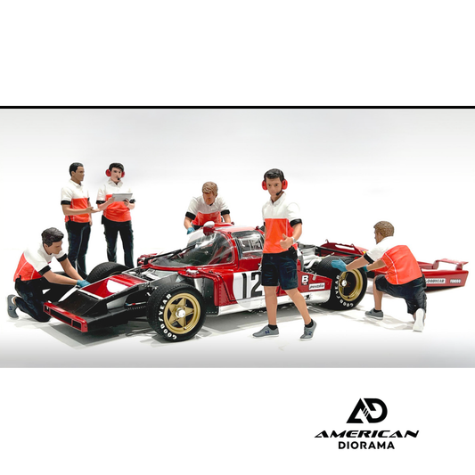 "Race Crew" 6 piece Figure Set for 1/18 scale models by American Diorama