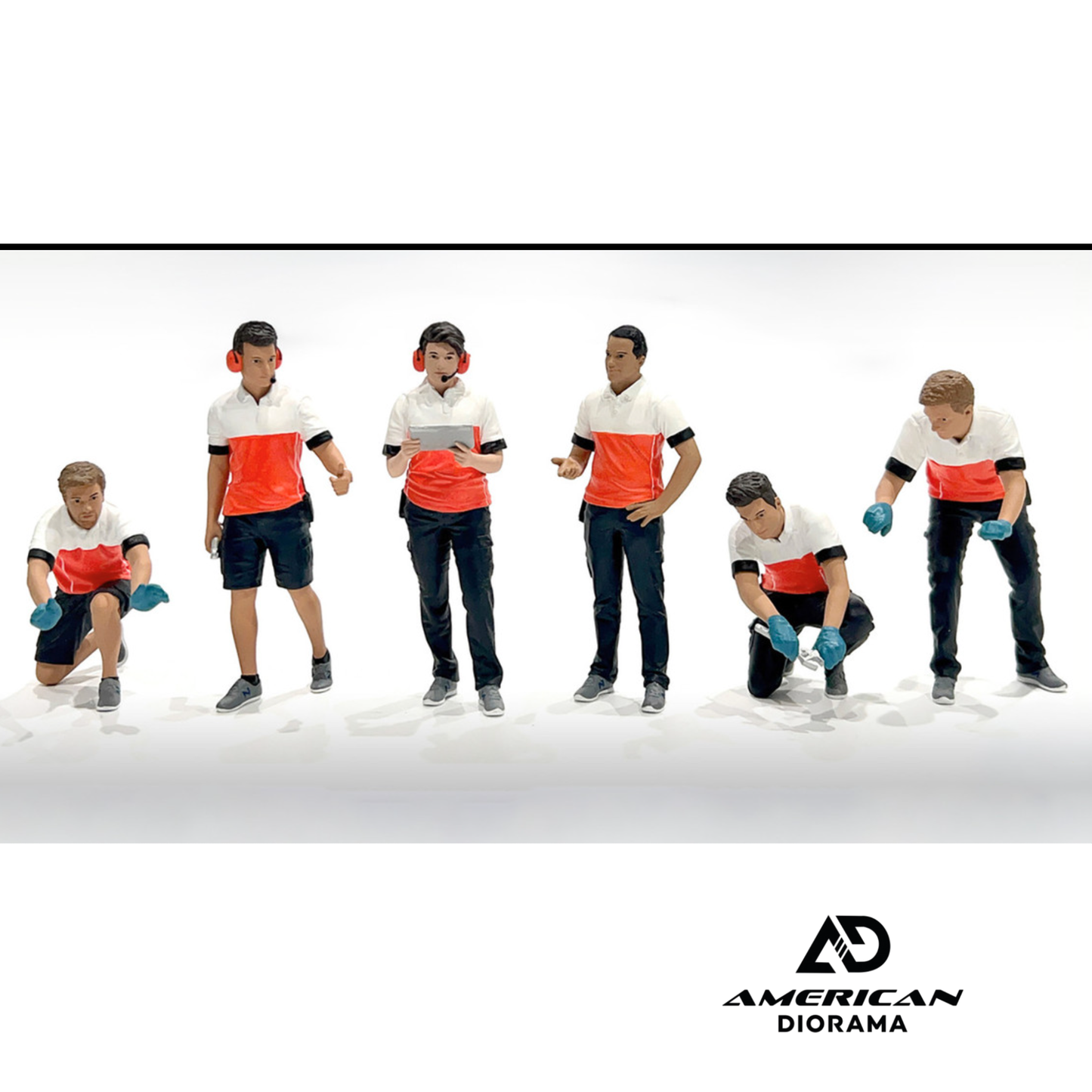 "Race Crew" 6 piece Figure Set for 1/18 scale models by American Diorama