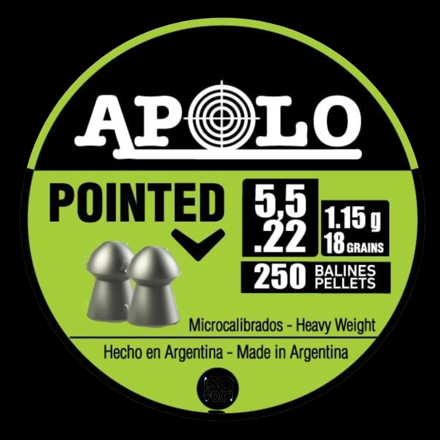 Hatsan Apolo Pointed Air Rifle Pellets 22 Cal 18 gr 250/ct