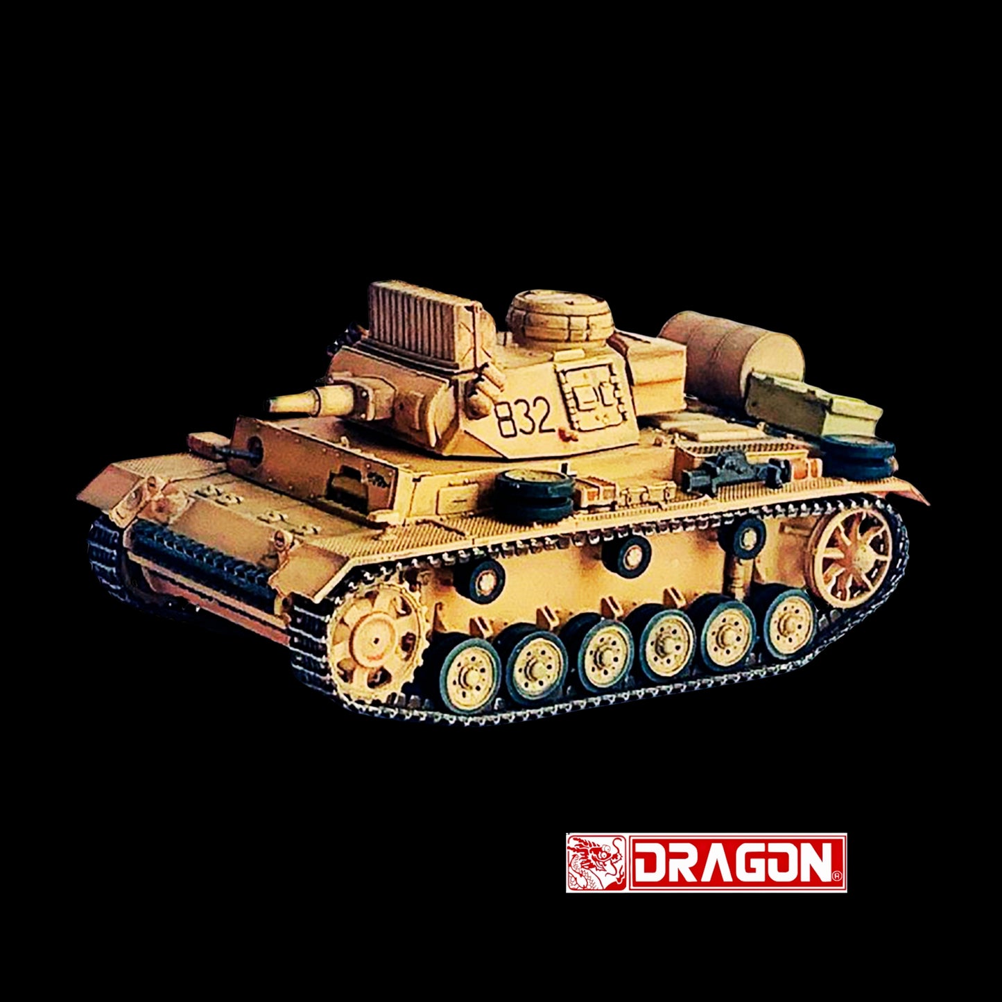 Germany Pz.Kpfw.III Ausf.N DAK Tank #832 "s.Pz.Abt.501 Tunisia" (1942/43) "NEO Dragon Armor" Series 1/72 Plastic Model by Dragon Models