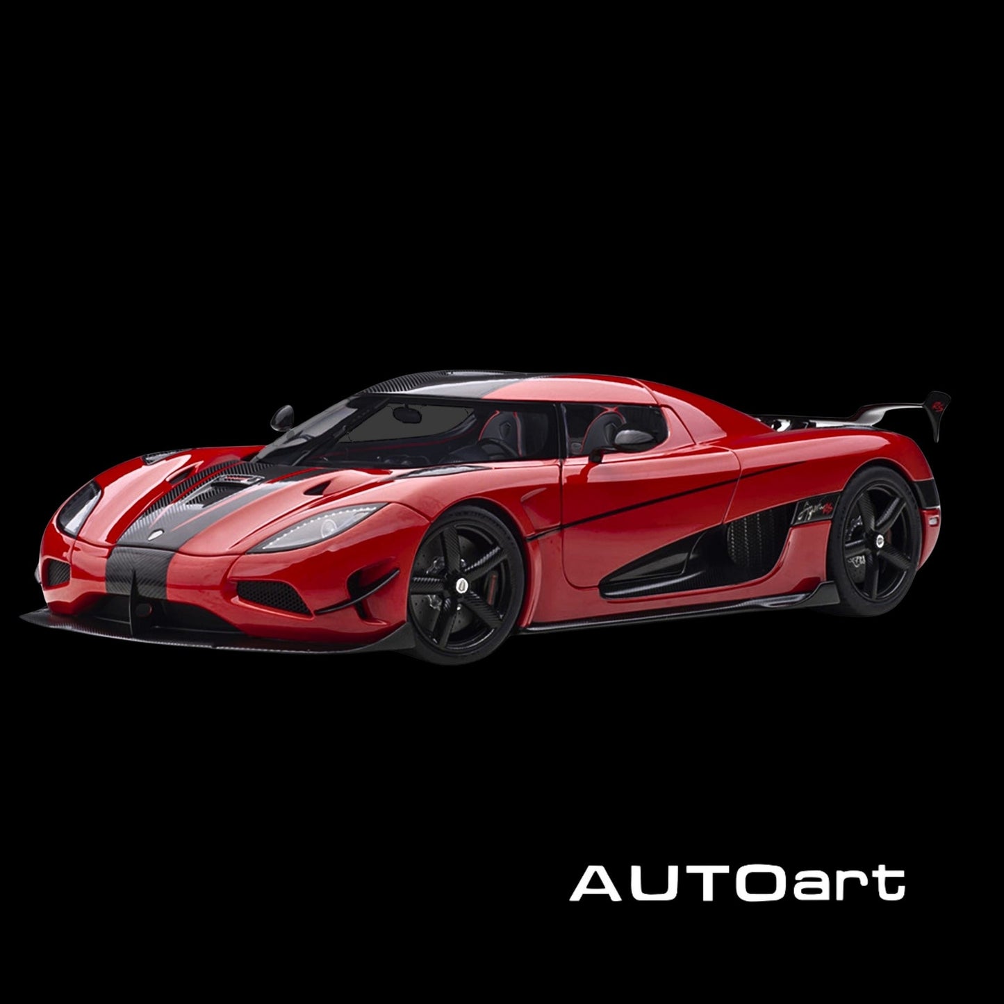 Koenigsegg Agera RS Chili Red with Black Accents 1/18 Model Car by Autoart