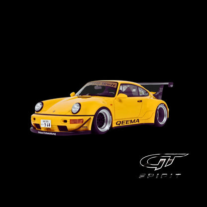 2024 Porsche 911 (964) RWB "Qeema" Yellow 1/18 Model Car by GT Spirit
