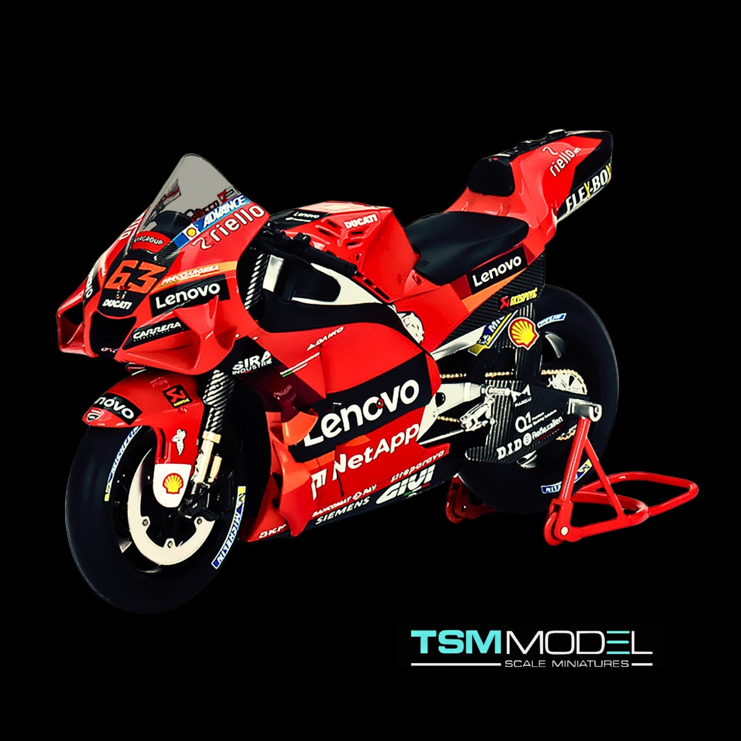 Ducati Desmosedici #63 Bagnaia MotoGP 2022 1:12 Resin Model by True Scale Miniatures