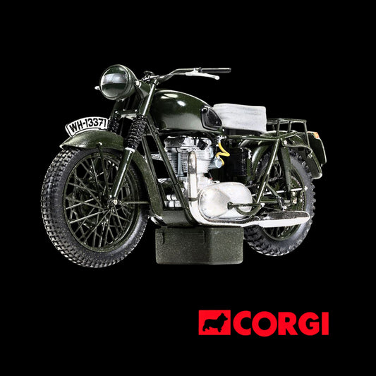 Triumph TR6 Trophy Motorcycle Dark Green (Weathered) "The Great Escape" (1963) Movie Diecast Model by Corgi