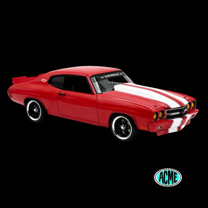 1970 Chevrolet Chevelle SS "Red Eye" Red with White Stripes Limited Edition to 354 pieces Worldwide 1/18 Diecast Model Car by ACME