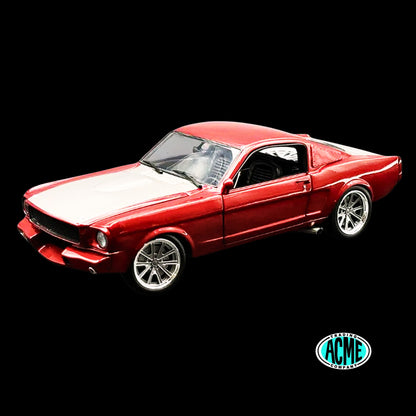 1965 Shelby GT350R Pro Touring Red Metallic with Silver Hood and Trunk