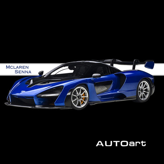 AUTOart McLaren Senna “Trophy” Kyanos Blue/Black w/ Carbon Accents 1/18 Composite Model Car (Working Spoiler)