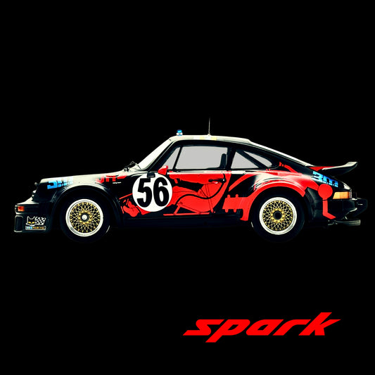 Porsche 934 #56 JMS Racing-ASA Cachia Le Mans 1977 1:18 Model Car by Spark (No Openings, Acrylic Display Case)