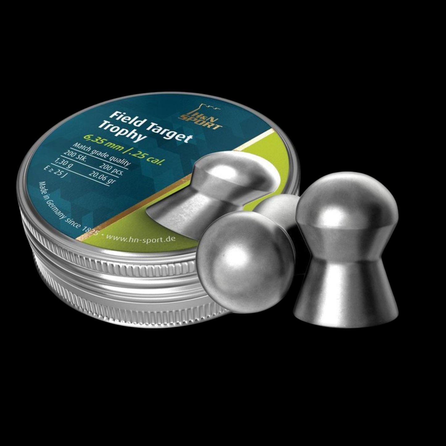 H&N Field Target Trophy Lead Pellets .25 cal. 20.06 Grain 200 Count