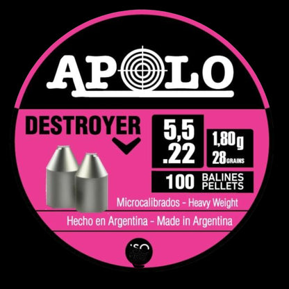 Hatsan Apolo Destroyer Air Rifle Pellets 22 Cal 28 gr 100/ct