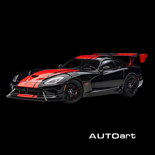 2017 Dodge Viper 1:28 Edition ACR Black with Red Stripes 1/18 Model Car by Autoart