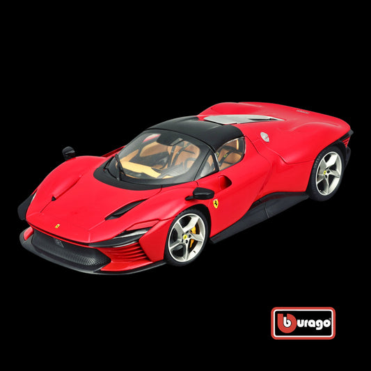 Ferrari Daytona SP3 Red with Black Top "Signature Series" 1/18 Diecast Model Car by Bburago
