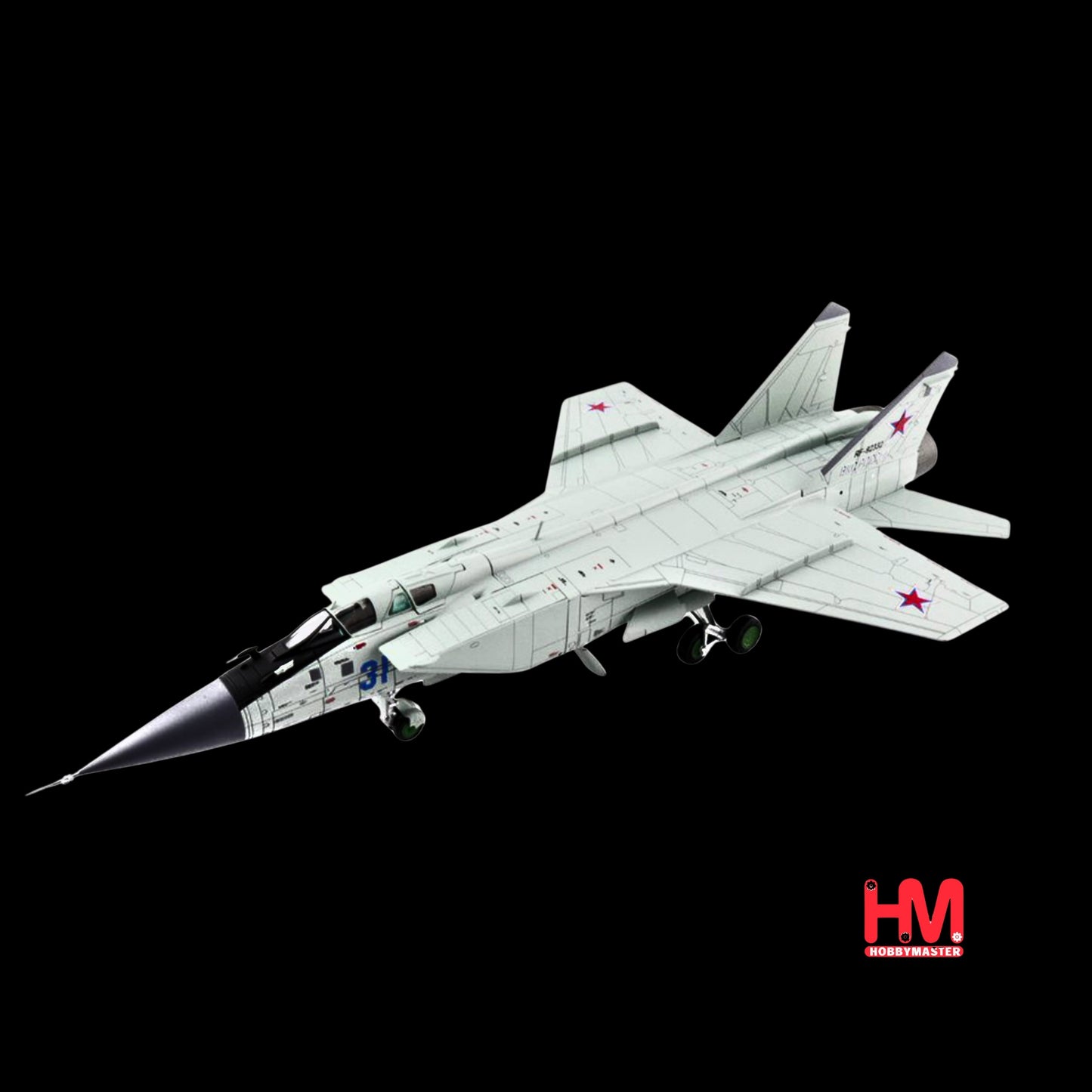 Mikoyan MIG-31K Foxhound D Interceptor Aircraft with KH-47M2 Missile (2022) "Air Power Series"  by Hobby Master