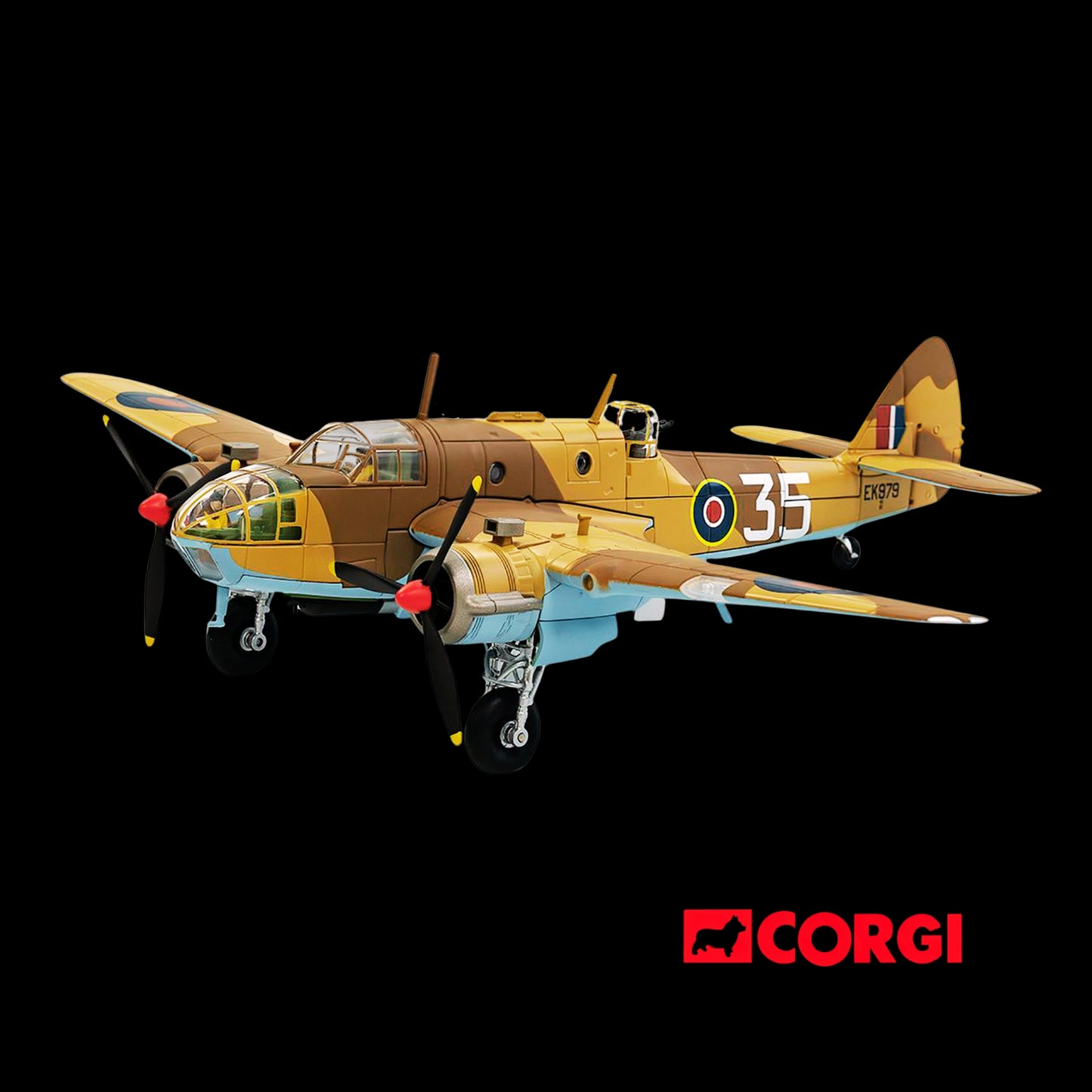 Bristol Beaufort MkIa Bomber Aircraft "EK979 Middle East Check and Conversion Unit" (1944) British Royal Air Force "The Aviation Archive" Series 1/72 Diecast Model by Corgi