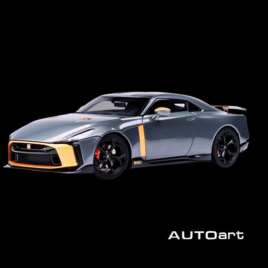Nissan GT-R50 By ItalDesign "Goodwood Version" Liquid Kinetic Gray Metallic with Gold Accents 1/18 Model Car by Autoart - 1