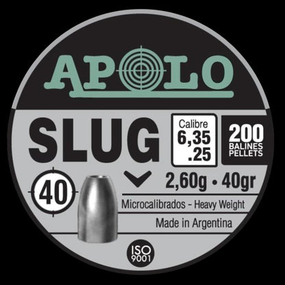 Hatsan Apolo Slug Air Rifle Pellets .25 Cal 40 gr 200/ct