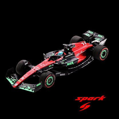 Alfa Romeo C43 #77 Valtteri Bottas "F1 Team KICK" "Belgian GP" (2023) and Acrylic Display Case  Model Car by Spark