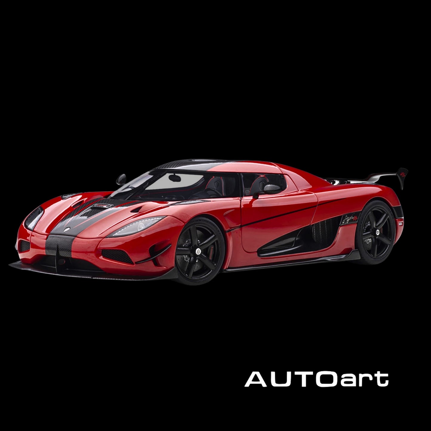 Koenigsegg Agera RS Chili Red with Black Accents 1/18 Model Car by Autoart